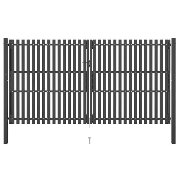 vidaXL Portail de jardin en acier 400x200 cm anthracite
