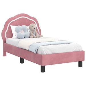 vidaXL Cadre de lit pour tout-petit avec t&ecirc;te de lit Rose 70 x 140 cm