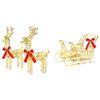 vidaXL Renne et tra&icirc;neau de No&euml;l 3D LOVIISA 3 pc