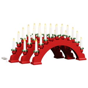 vidaXL Arche de Bougies de No&euml;l avec 10 Bougies LED 3 pcs Rouge