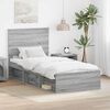 vidaXL Cadre de lit Gris Sonoma 90 x 190 cm Bois de pin massif