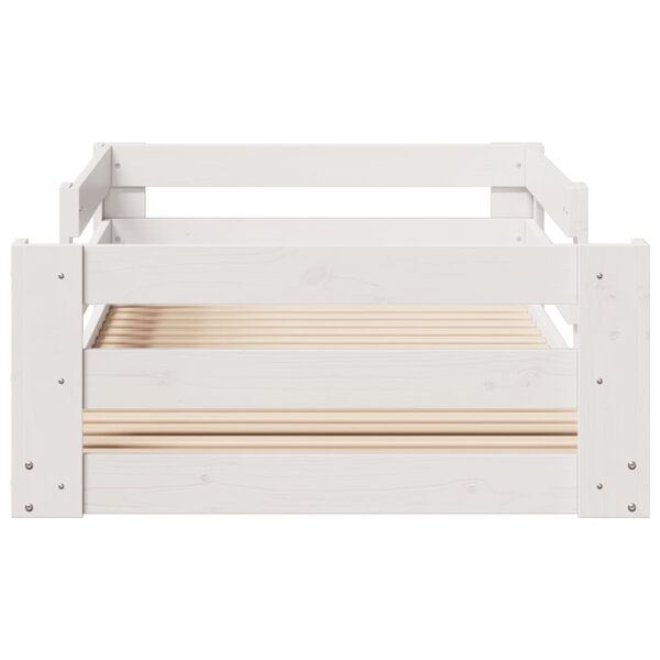 vidaXL Cadre de lit sans matelas blanc 100x200 cm bois de pin massif