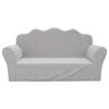vidaXL Canapé pour enfants 2 places gris clair peluche douce