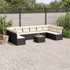 vidaXL Salon de jardin 11 pcs avec coussins noir r&eacute;sine tress&eacute;e
