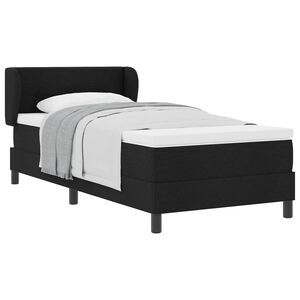 vidaXL Lit &agrave; ressorts avec t&ecirc;te de lit Noir 80 x 200 cm tissu