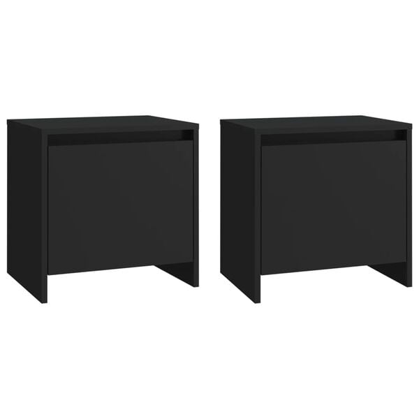 vidaXL Tables de chevet 2 pcs noir 45x34x44,5 cm bois d'ing&eacute;nierie