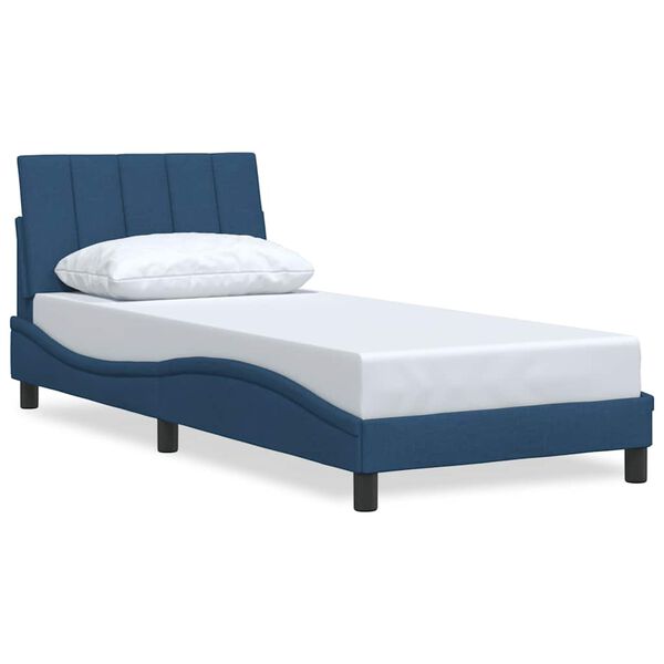vidaXL Cadre de lit sans matelas Hanko bleu 90x190 cm tissu