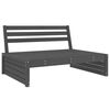 vidaXL Salon de jardin 2 pcs gris bois massif de pin