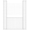 vidaXL Panier de gabion en forme de U avec 2 poteaux Fer 140x20x200 cm