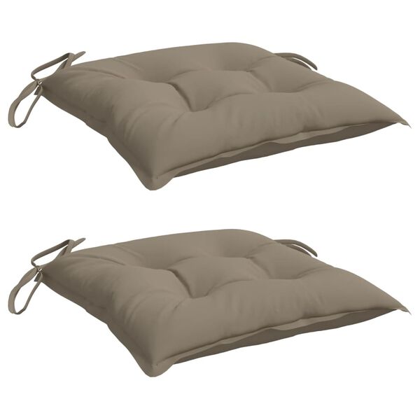 vidaXL Coussins de chaise lot de 2 taupe 40x40x7 cm tissu oxford