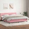 vidaXL Sommier &agrave; lattes de lit avec matelas rose 180x210 cm velours