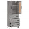vidaXL Buffet haut Sonoma gris 69,5x34x180 cm Bois d'ing&eacute;nierie
