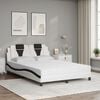 vidaXL Lit Viana avec matelas blanc et noir 140x200 cm similicuir