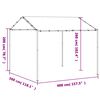 vidaXL Pavillon Blanc 4 x 4 x 2,6 m Acier et Polyester