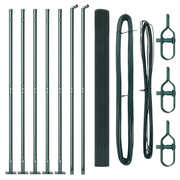 vidaXL Poteau de cl&ocirc;ture. Vert 10 x 1,5 m (maillage 16 x 16 mm)