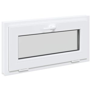 vidaXL Fen&ecirc;tre de sous-sol RISOR 80 x 40 cm PVC et verre Blanc