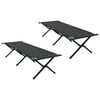 vidaXL Lit de camping pliant 2 pc Noir 193 x 69 x 45 cm Tissu Oxford