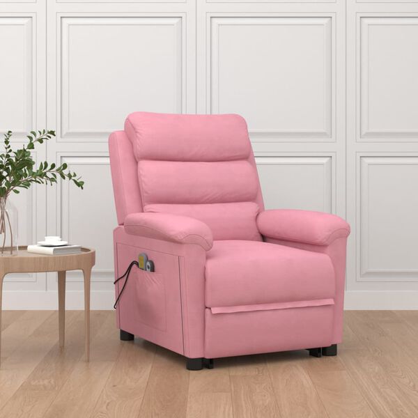 vidaXL Fauteuil de massage Rose Velours