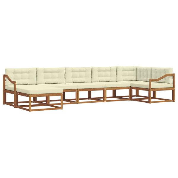 vidaXL Ensemble de canap&eacute;s d'ext&eacute;rieur 7 pcs Naturel et Cr&egrave;me