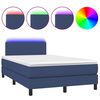 vidaXL Sommier &agrave; lattes de lit avec matelas LED Bleu 120x200 cm Tissu