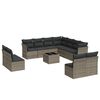 vidaXL Salon de jardin avec coussins 12 pcs gris r&eacute;sine tress&eacute;e