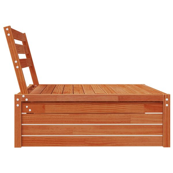 vidaXL Sofa de jardin milieu Bois de Pin Massif Brun Cir&eacute;