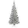 vidaXL Sapin de No&euml;l avec 300 LED avec support Argent 210 cm PET
