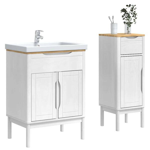 vidaXL Ensemble de mobilier de salle de bain FLORO 2 pcs Blanc