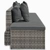 vidaXL Salon de jardin 4 pcs avec coussins Résine tressée Gris
