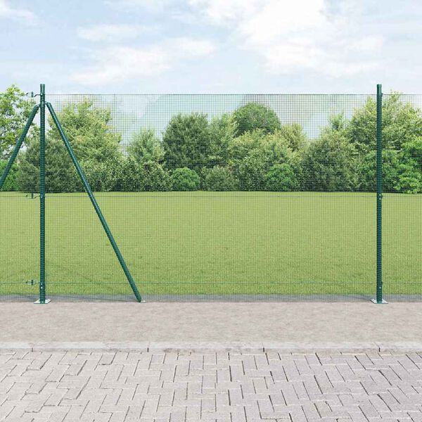 vidaXL Poteau de cl&ocirc;ture. Vert 25 x 1,4 m (grillage 12 x 12 mm)