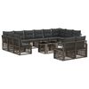 vidaXL Ensemble de canap&eacute; de jardin 13 pc Gris et Gris fonc&eacute; polyrotin