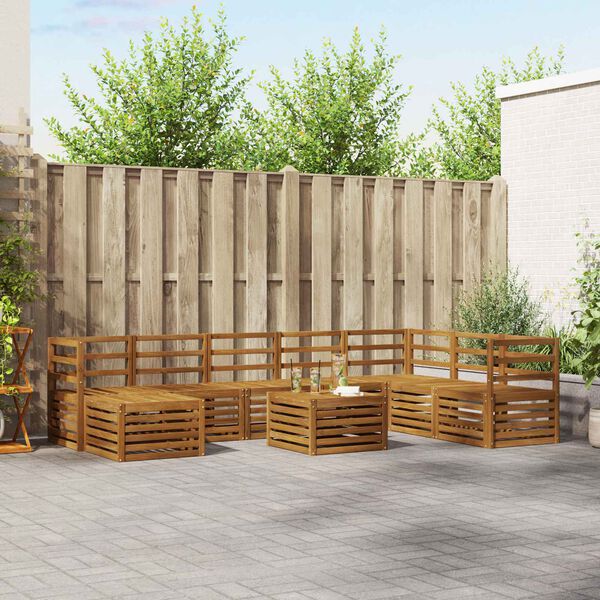 vidaXL Ensembles de canap&eacute;s Naturel Bois d'Acacia Massif