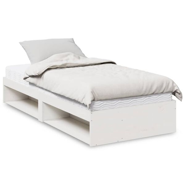 vidaXL Lit de jour avec matelas blanc 90x200 cm bois de pin massif