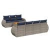 vidaXL Ensemble de canap&eacute; de jardin 8 pcs avec coussins gris r&eacute;sine tress&eacute;e