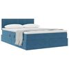 vidaXL Lit de Rangement avec matelas Bleu fonc&eacute; 140 x 190 cm Velours
