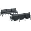 vidaXL Ensemble de canap&eacute; de jardin 7 pc Noir Acier