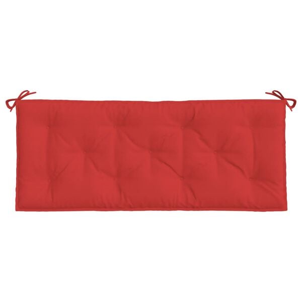 vidaXL Coussin de banc de jardin rouge 120x50x7 cm tissu oxford