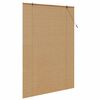 vidaXL Store enrouleur avec des rideaux Marron 140 x 220 cm Bambou