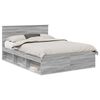 vidaXL Cadre de lit Gris Sonoma 150 x 200 cm Bois d'ing&eacute;nierie