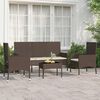 vidaXL Salon de jardin 4 pcs avec coussins Marron R&eacute;sine tress&eacute;e