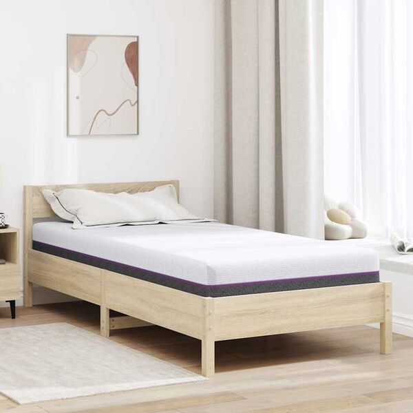 vidaXL Matelas Blanc et Gris 90 x 190 cm Mousse à Mémoire