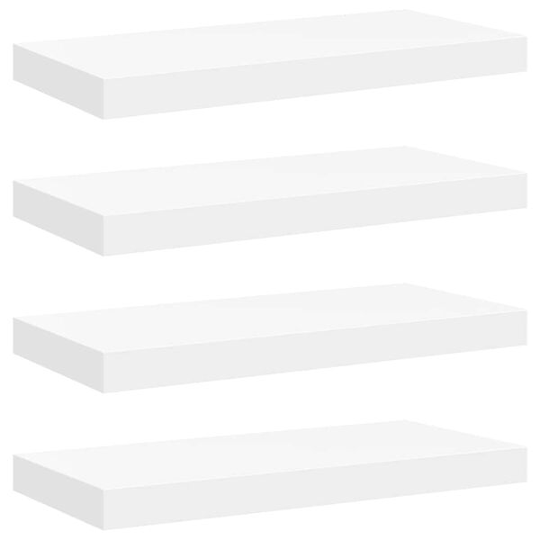 vidaXL &Eacute;tag&egrave;res murales flottantes 4 pcs Blanc 50x23x3,8 cm MDF