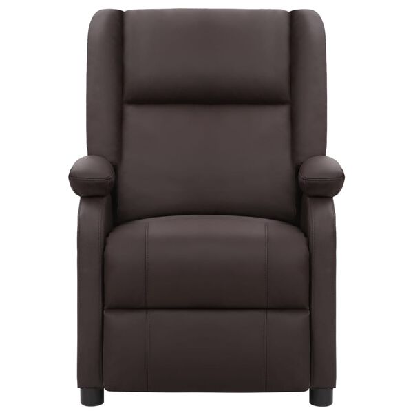 vidaXL Fauteuil inclinable marron cuir v&eacute;ritable