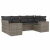 vidaXL Salon de jardin 6 pcs avec coussins gris r&eacute;sine tress&eacute;e