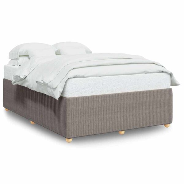 vidaXL Cadre de lit sans matelas taupe 140x190 cm tissu
