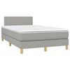 vidaXL Sommier &agrave; lattes de lit matelas LED gris clair 120x190 cm tissu