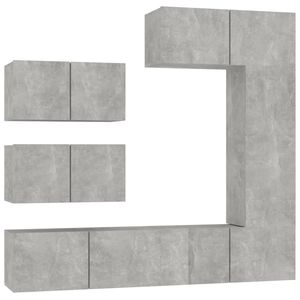 vidaXL Ensemble de meubles TV 6 pcs Gris b&eacute;ton Bois d'ing&eacute;nierie