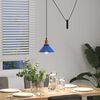 vidaXL Lampe suspendue réglable hauteur E27 bleu foncé Ø 22 cm métal