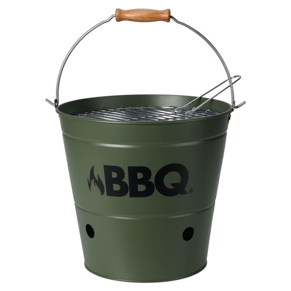 ProGarden Seau &agrave; barbecue BBQ 26 cm vert olive