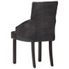 vidaXL Chaises &agrave; manger lot de 6 noir cuir de ch&egrave;vre v&eacute;ritable